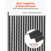 Chain Link Fence Privacy Slats Single-Wall for 6' High Fence Bottom Lock Black